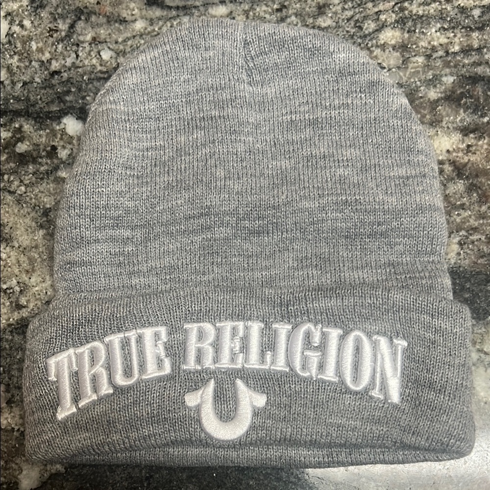 True Religion Gray Beanie - Brand New Never Worn.